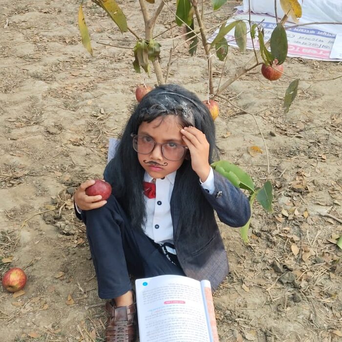 Science Day — Newton & the Apple at Children Planet Public School, Bakultala